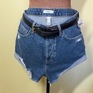 Forever 21 Distressed Blue Jean Shorts